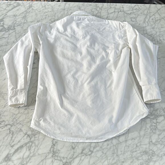 Flying R Ranchwear Ruddock LS Pearl Snap 15 1/2 34C Made USA White - Picture 9 of 9